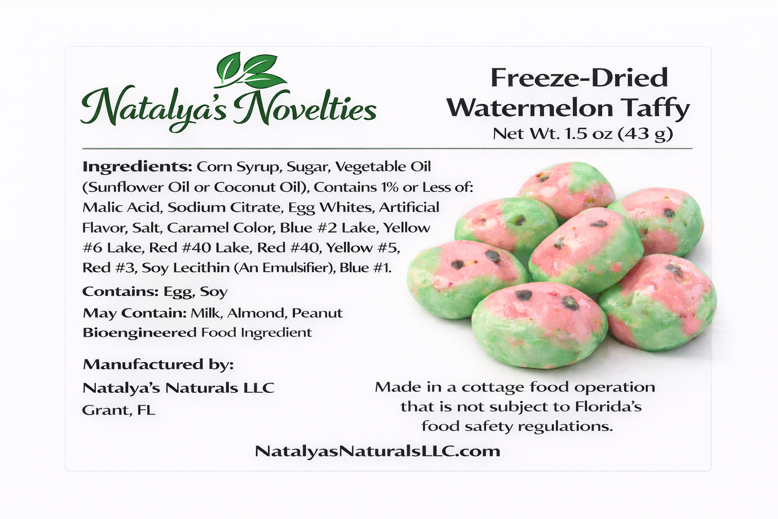 Freeze Dried Watermelon Taffy